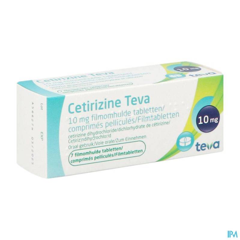 CETIRIZINE TEVA 10 MG COMP PELL 7  - Generisch