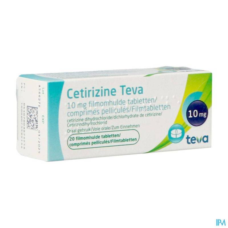 CETIRIZINE TEVA 10 MG COMP PELL 20  - Generisch