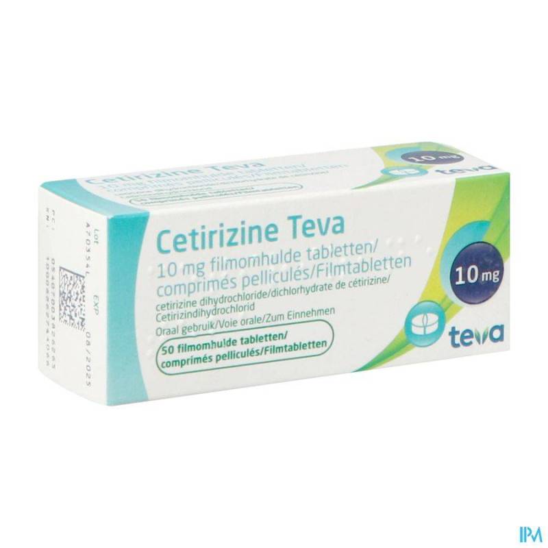 CETIRIZINE TEVA 10 MG COMP PELL 50  - Generisch