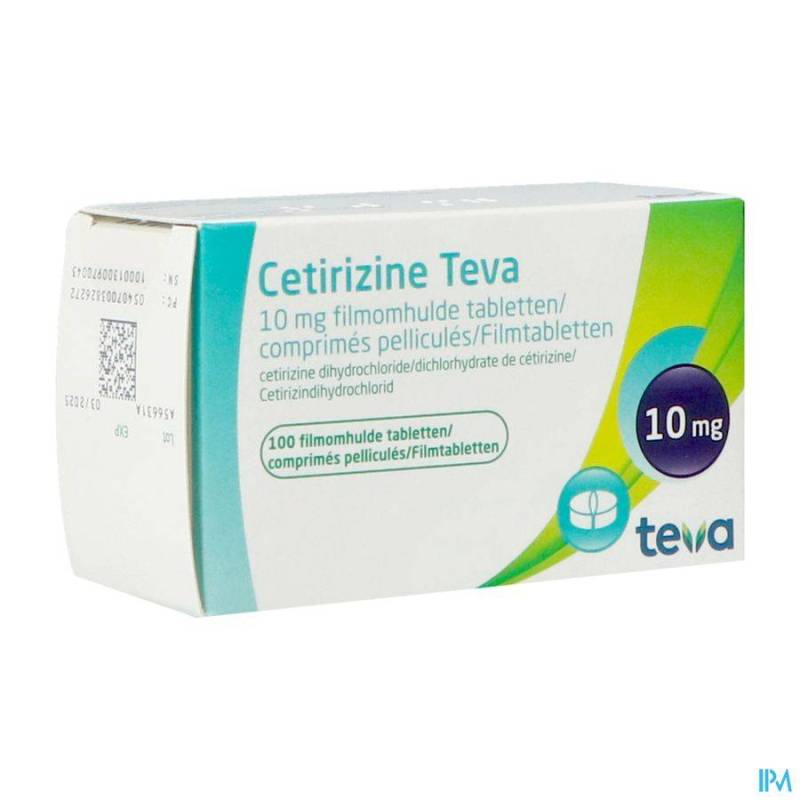 CETIRIZINE TEVA 10 MG COMP PELL 100  - Generisch