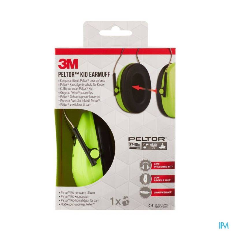 PELTOR HEARING PROTECTOR KID NEON GREEN 1