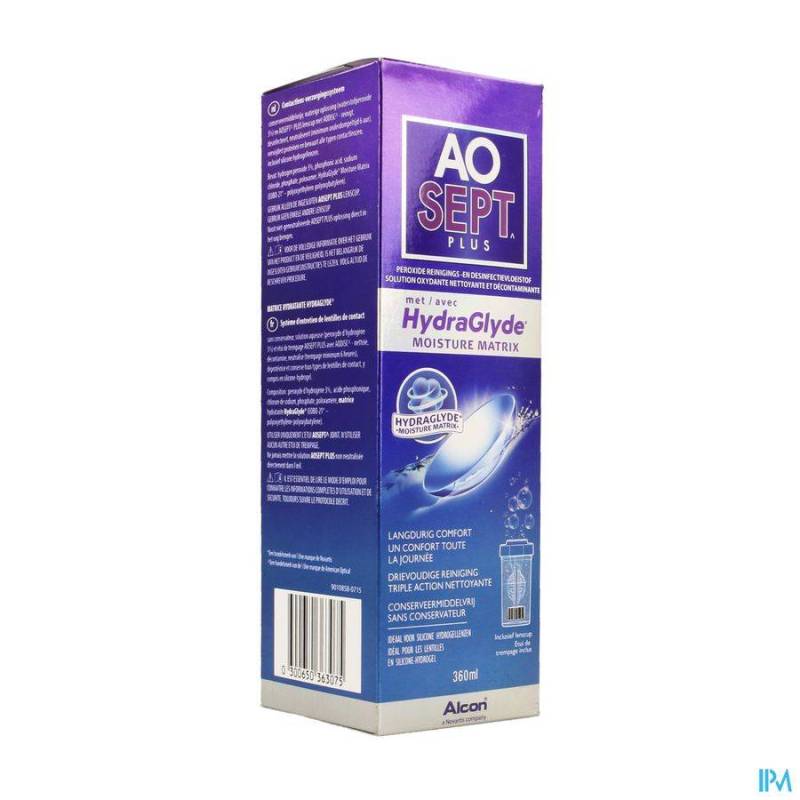 Aosept Plus Met Hydraglyde 1x360ml + 1 Lenscase