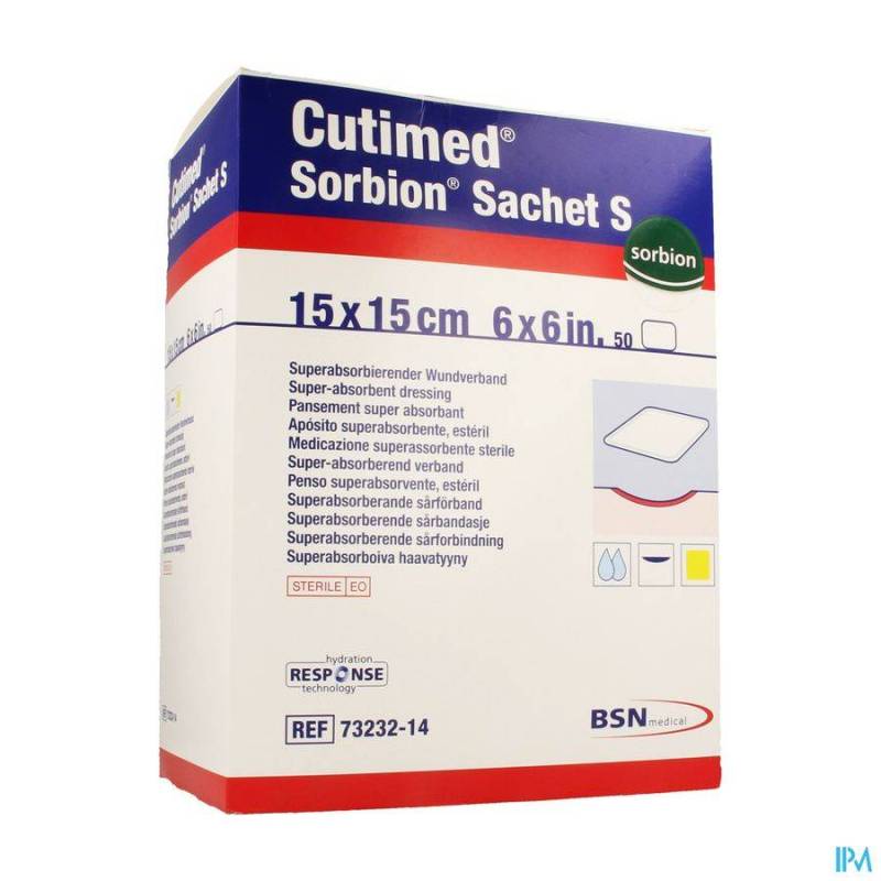 CUTIMED SORBION SACHET S 15,0X15,0CM 50 7323214