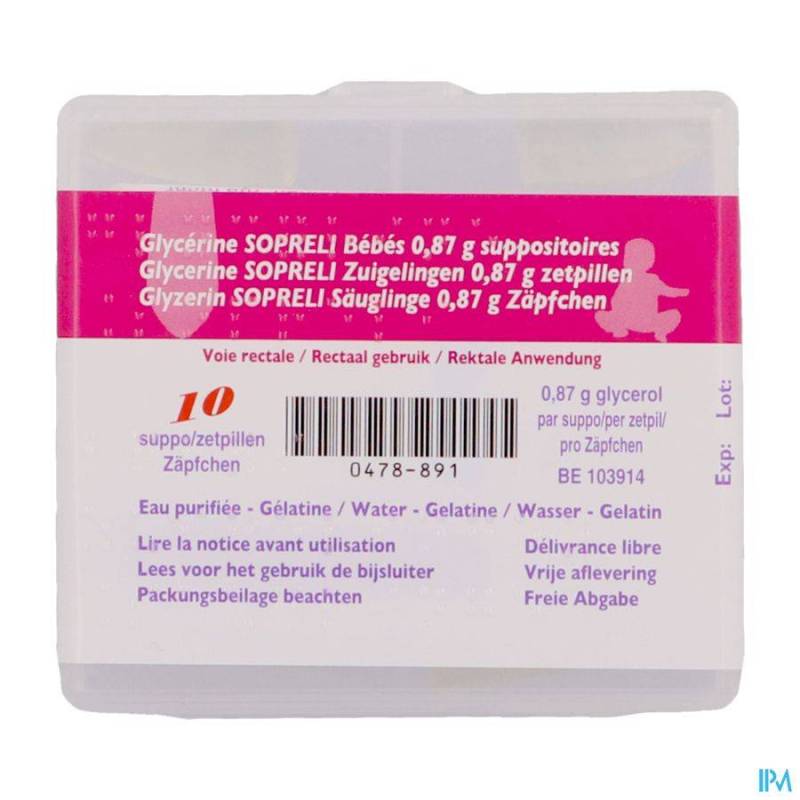 Glycerine Sopreli Supp Bb 10