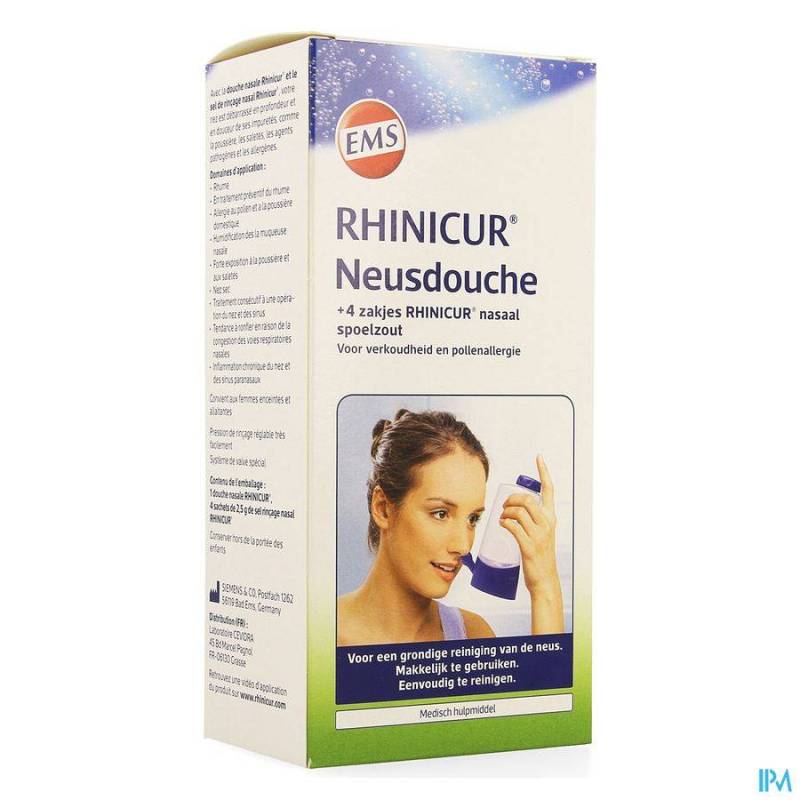 RHINICUR DOUCHE NASALE + 4 SACHETS SEL RINCAGE