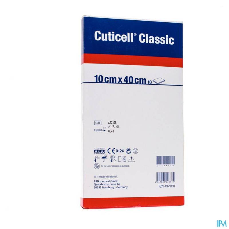 CUTICELL CLASSIC CP GAZE 10,0X40CM 10 7253804