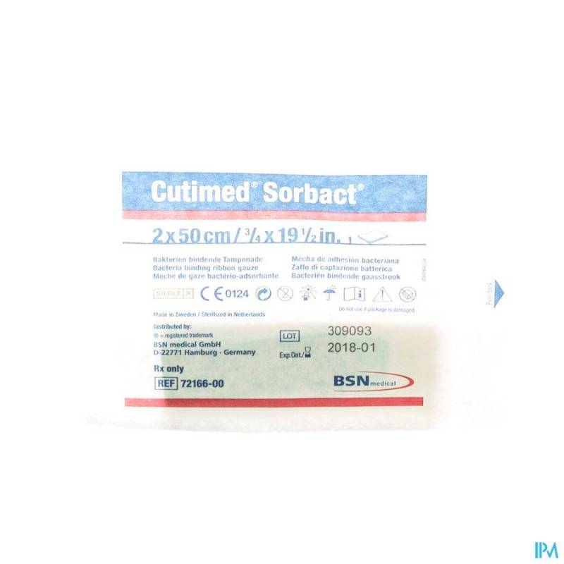 Cutimed Sorbact Gaasstrook 2x50cm 1 7216600