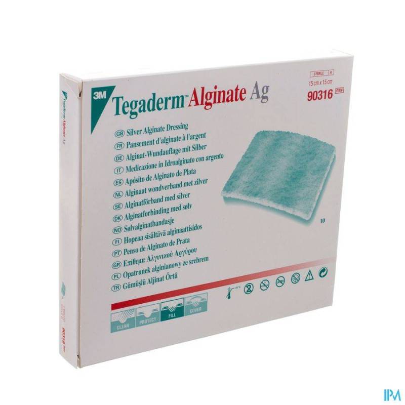 TEGADERM ALGINATE AG 15CMX15CM 10 90316