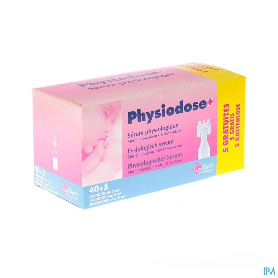 Physiodose Fysiologisch Serum 40+5 Unidoses GRATIS