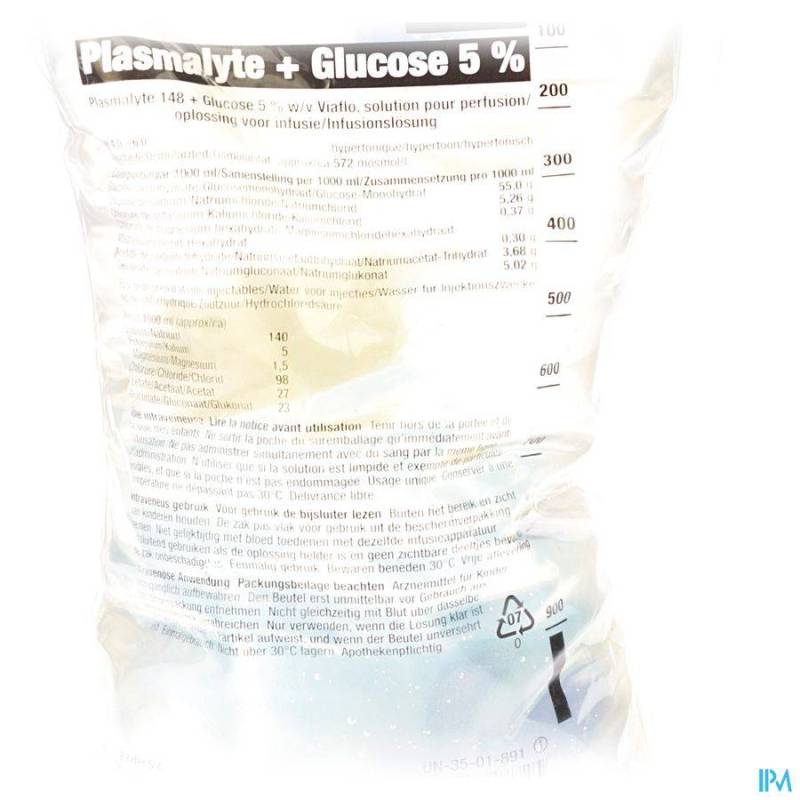 BX PLASMALYTE 148+GLUCOSE5% VIAFLO 20 PO 500ML IV