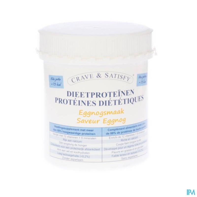 Crave en Satisfy Dieetproteinen Eggnog Pot 200g