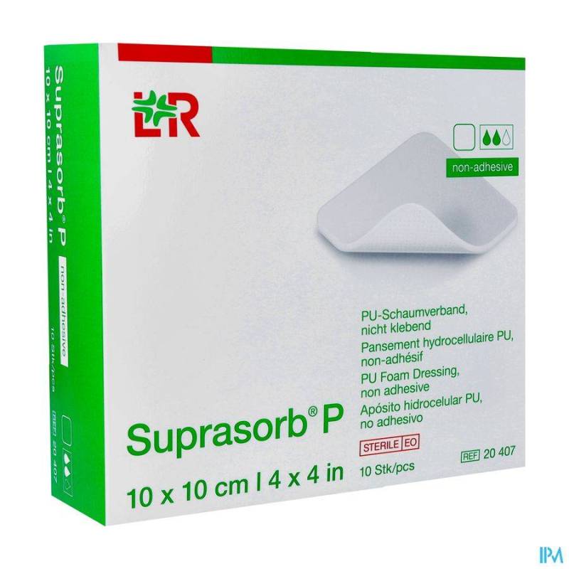 SUPRASORB P MOUSSE PU N/ADH WCL 10,0X10,0 10 20407