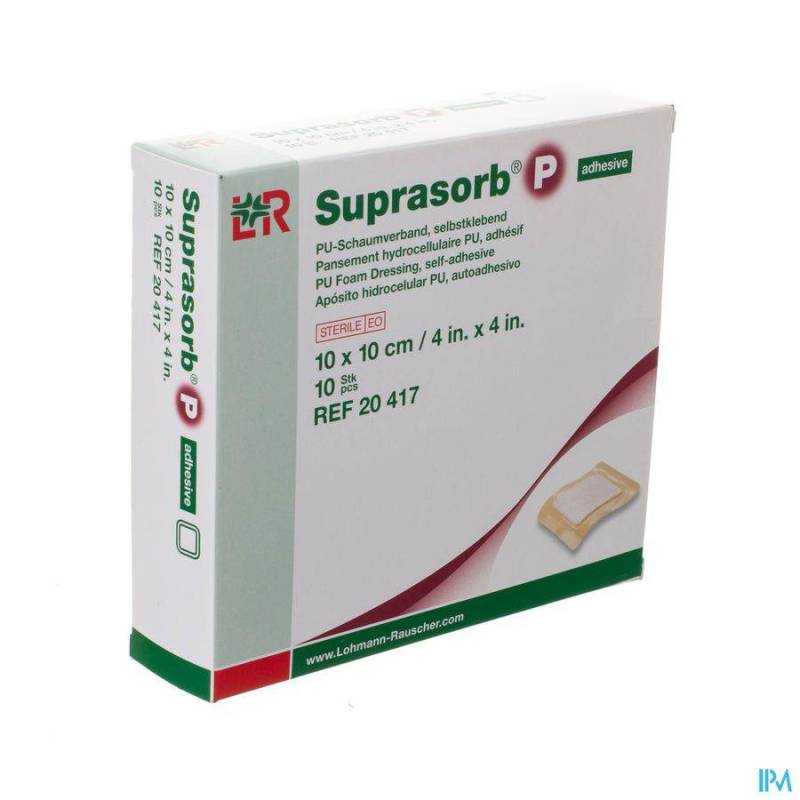 SUPRASORB P MOUSSE PU ADH WCL 10,0X10,0CM 10 20417