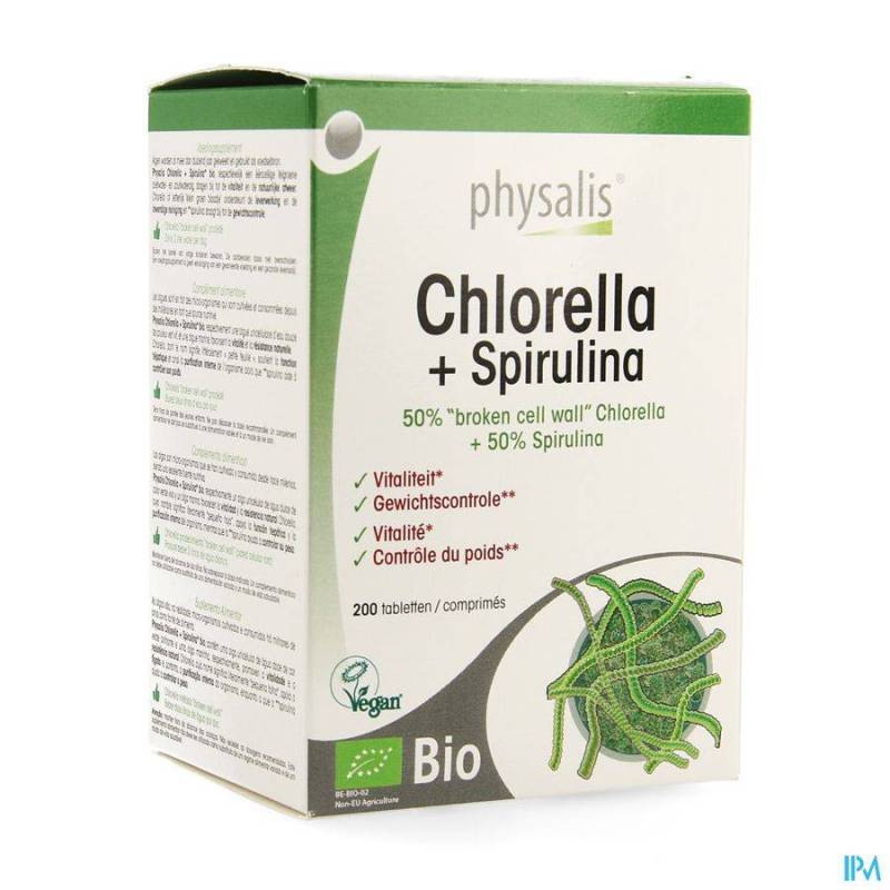 Physalis Chlorella + Spirulina Bio Tabletten 200