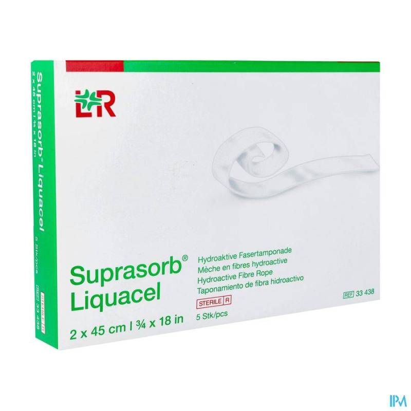 Suprasorb Liquacel Vezelverb Hydroact. 2x45cm 5