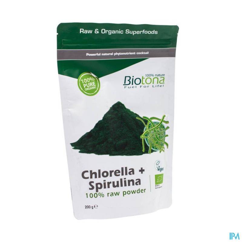 BIOTONA CHLORELLA + SPIRULINA RAW POWDER 200G