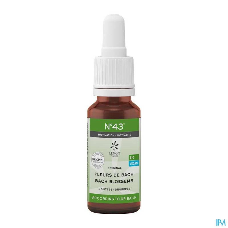 FLEURS DE BACH BIO N43 GOUTTES MOTIVATION 20ML