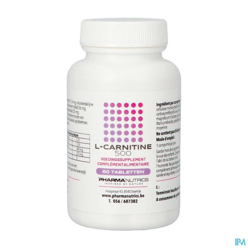 L CARNITINE 500 COMP 60 PHARMANUTRICS