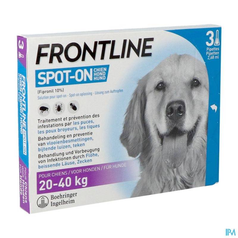 FRONTLINE SPOT ON CHIEN 20-40KG PIPET 3X2,68ML