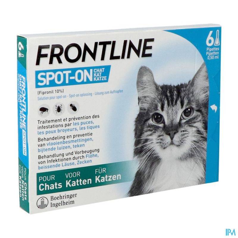 FRONTLINE SPOT ON CHAT 10% PIPET 6X0,50ML