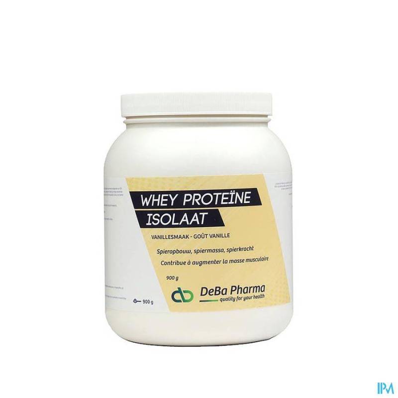 Whey Proteine Isolaat Vanille Caps 900g Deba