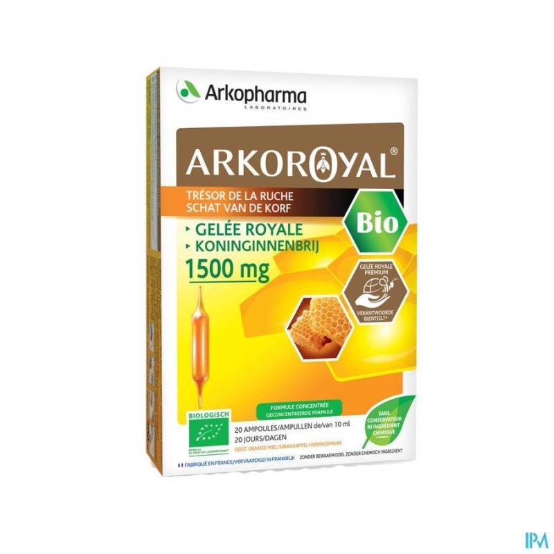 ARKOROYAL GELEE ROYALE BIO 1500MG AMP 20X10ML