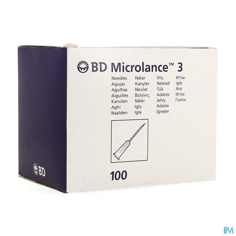BD MICROLANCE AIGUILLE HYPODERM.27G 1/2'' STER 100