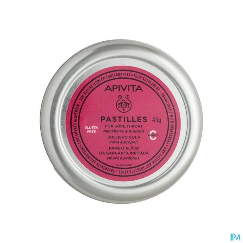 Apivita Pastilles Keelpijn Zwarte Bes-honing 45g