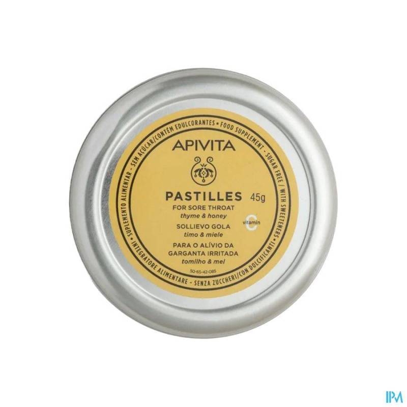 APIVITA PASTILLES MAUX DE GORGE THYM-MIEL 45G