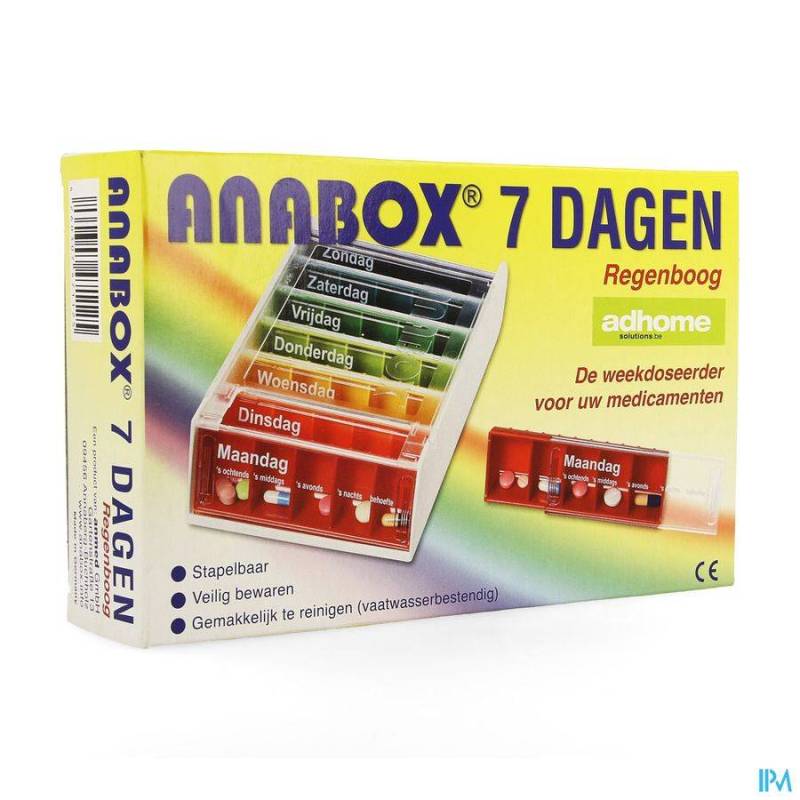 Boite Medicaments Anabox 7 X 5 Rainbow Fr