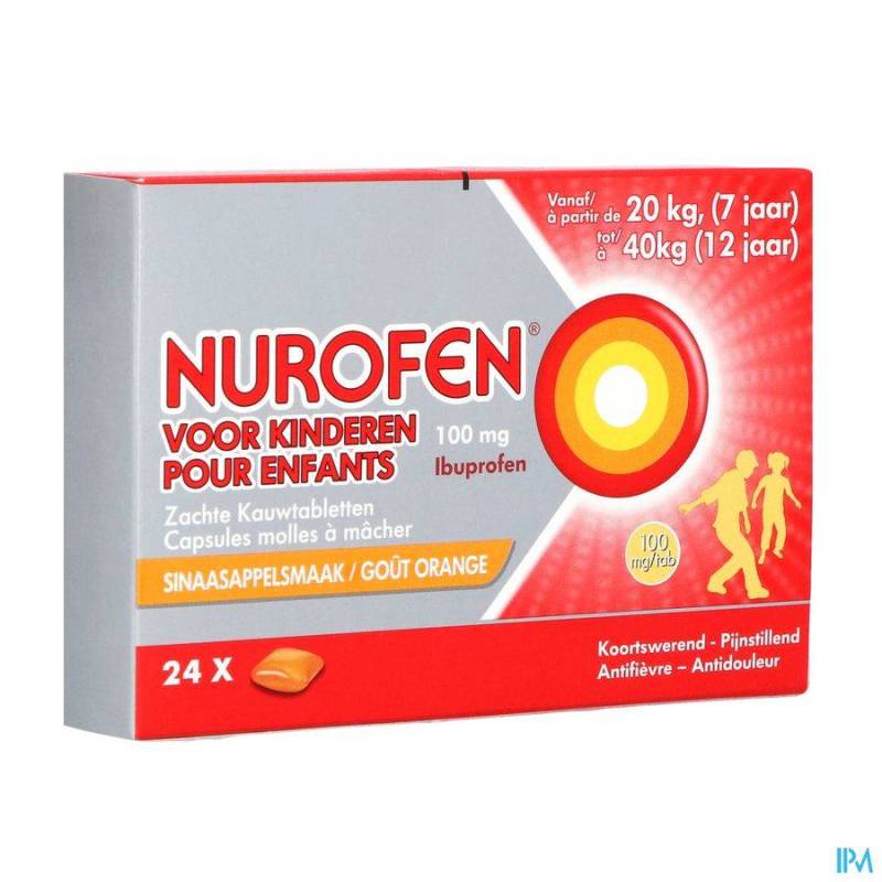 NUROFEN ENFANT 100MG CAPS MOLLES A MACHER 24