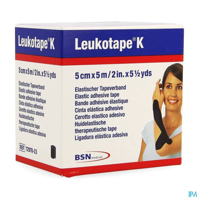 LEUKOTAPE K BANDE ADH ELAST NOIR 5CMX5M 1