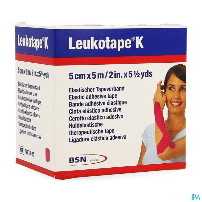 LEUKOTAPE K BANDE ADH ELAST ROSE 5CMX5M 1