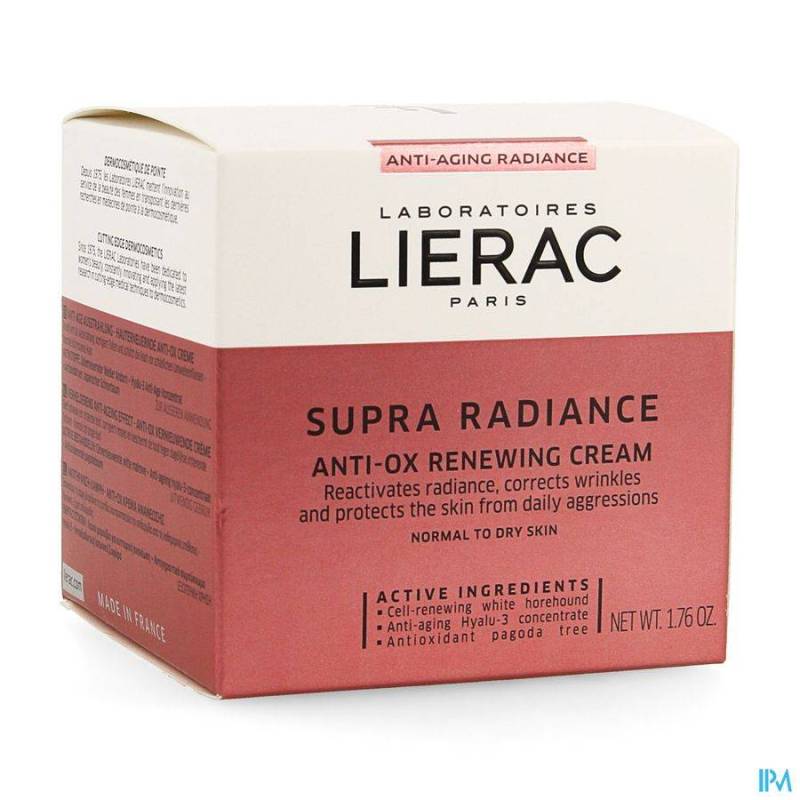 Lierac Supra Radiance Vernieuwende Crème Anti-Ox Normale/Droge Huid 50ml