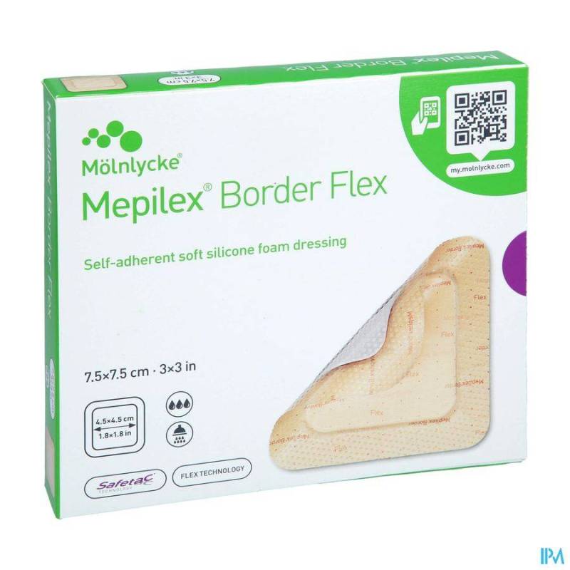 MEPILEX BORDER FLEX PANS 7,5X7,5CM 5 595200