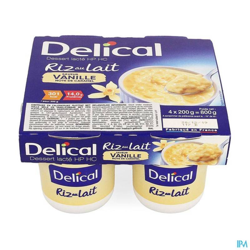 Delical Rijstpap Vanille 4x200g