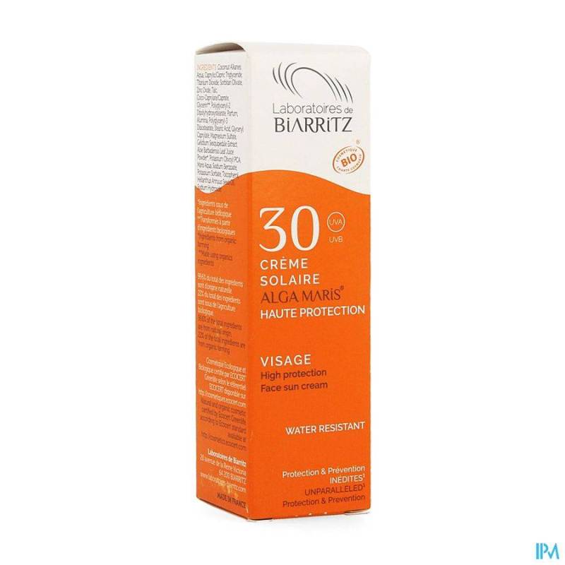 ALGA MARIS CREME SOLAIRE VISAGE IP30 50ML