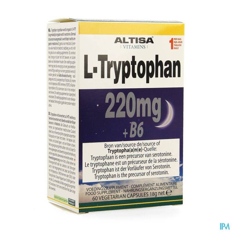 ALTISA L-TRYPTOFAAN 220MG + B6 V-CAPS 60