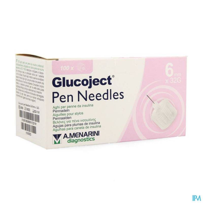 GLUCOJECT PEN NEEDLES 6MM 32G