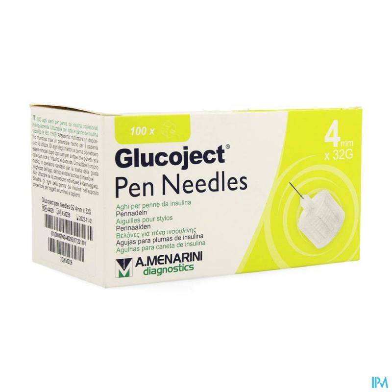 GLUCOJECT PEN NEEDLES 4MM 32G