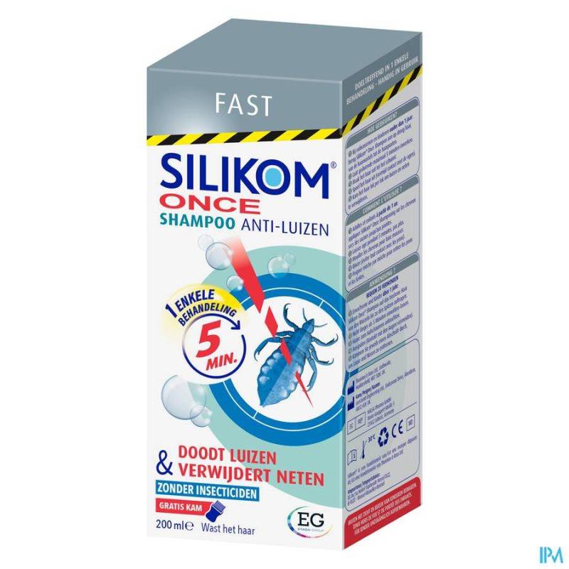 SILIKOM ONCE SHAMPOOING A/POUX A/LENTE 200ML