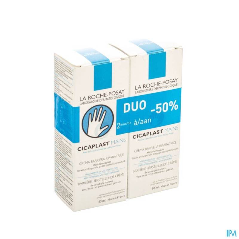 LRP CICAPLAST CREME MAINS DUO 2X50ML 2E-50%