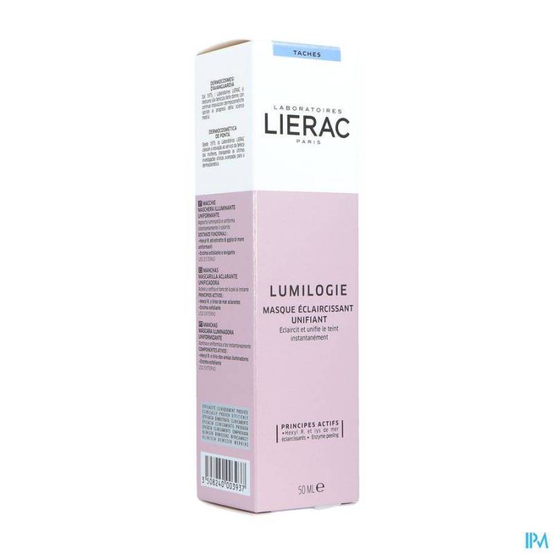 LIERAC LUMOLOGIE MASQUE ILLUMINATEUR UNIFIANT 50ML