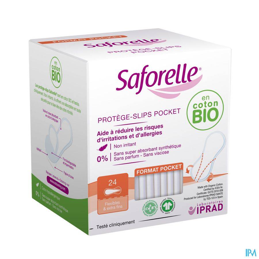 Saforelle Coton Protect Inlegkruisjes Zakformaat 24 Stuks