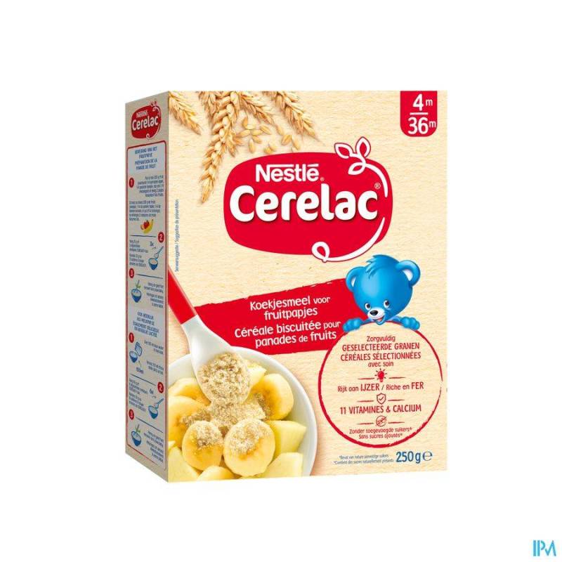 NESTLE CERELAC KOEKJESMEEL FRUITPAPJES 250G