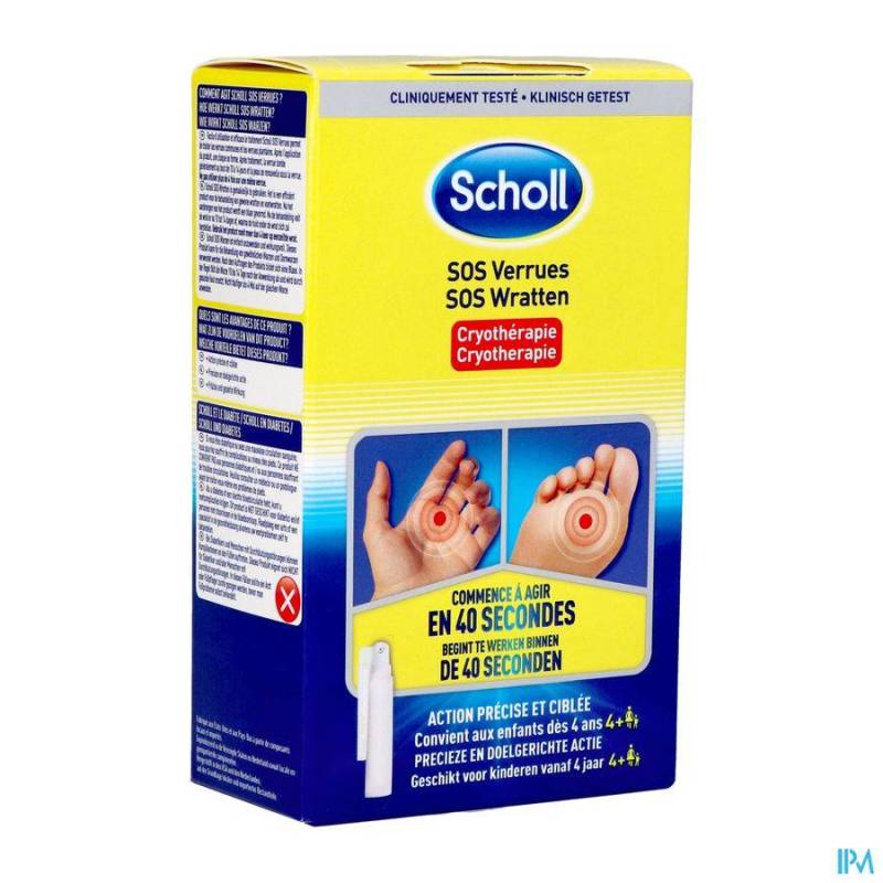 Scholl SOS Wratten Handen en Voeten Cryotherapie Spray 80ml + 16 Applicators