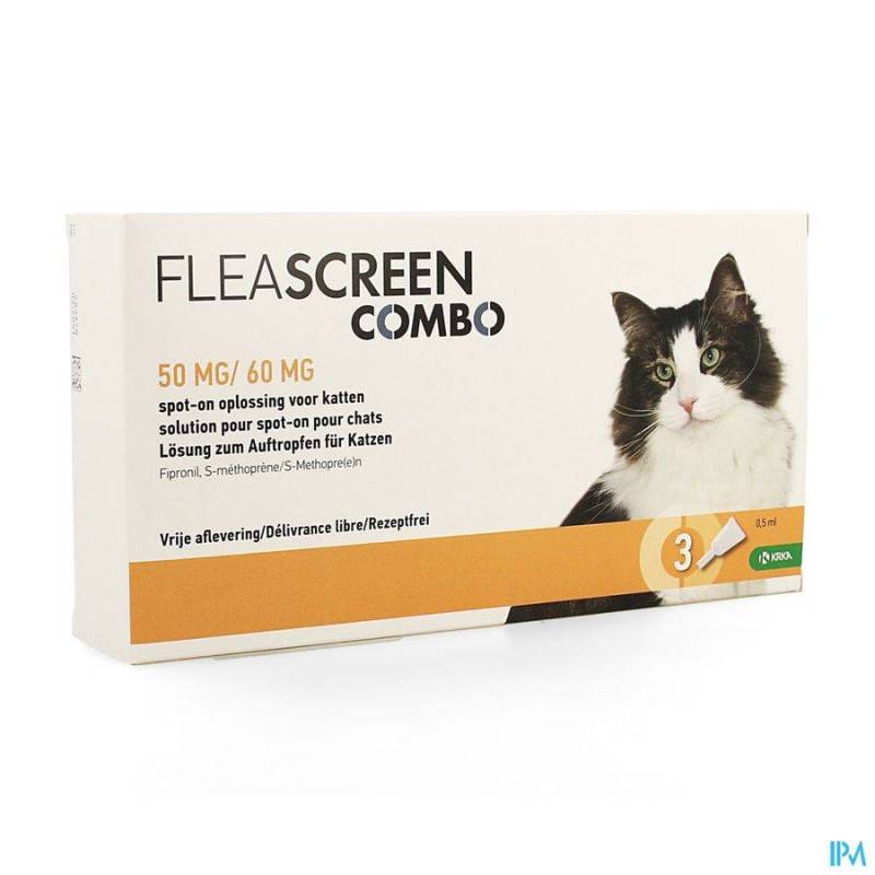 FLEASCREEN COMBO 50MG/60MG SPOT ON CHAT PIPET 3