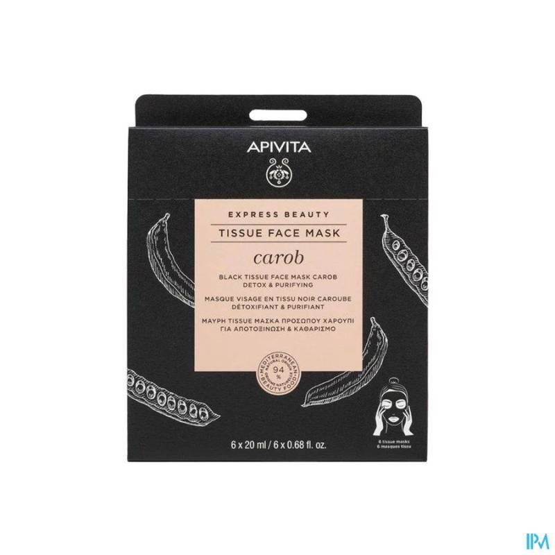 Apivita Express Tissue Masker Zwart Johannesbrood