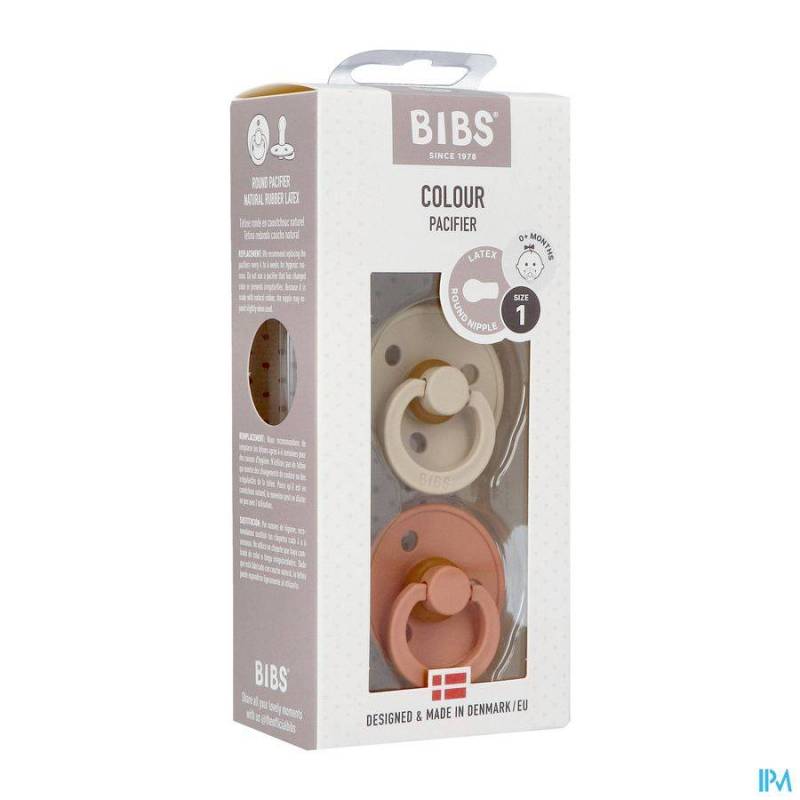 Bibs Fopspeen Duo Vanilla/Peach 0-6M 2 Stuks