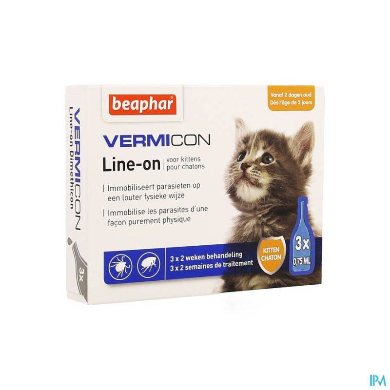 BEAPHAR VERMICON LINE-ON CHATON 3X0,75ML